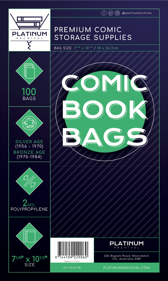 Silver Polypropylene Comic Bags