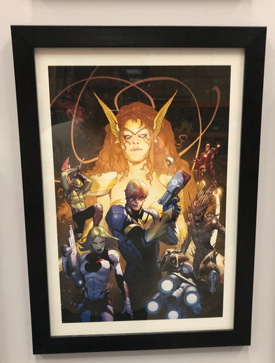Guardians of the Galaxy Print by Sarah Pichelli in Frame (Signed by Justin Ponsor)