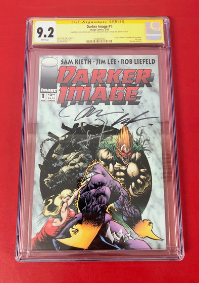 Darker Image (1993) #01 (CGC 9.2 Graded SS Signed by Jim Lee, Rob Liefeld & Sam Ketih)