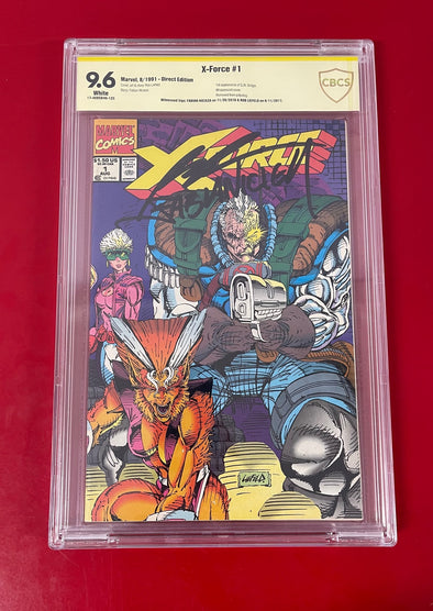 X-Force (1991) #001 (CBCS 9.6 Graded WS Signed by Rob Liefeld & Fabian Nicieza)