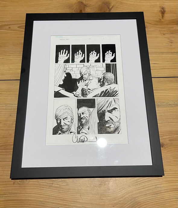 Charlie Adlard Walking Dead Original Art in UV Glass Frame